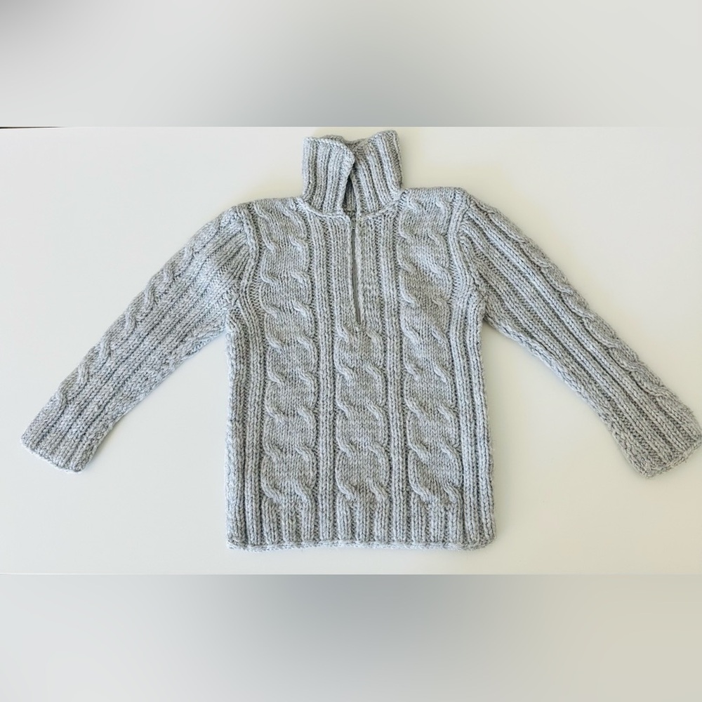 HAND MADE 100% Wool grey kid’s sweater Size 3 year old